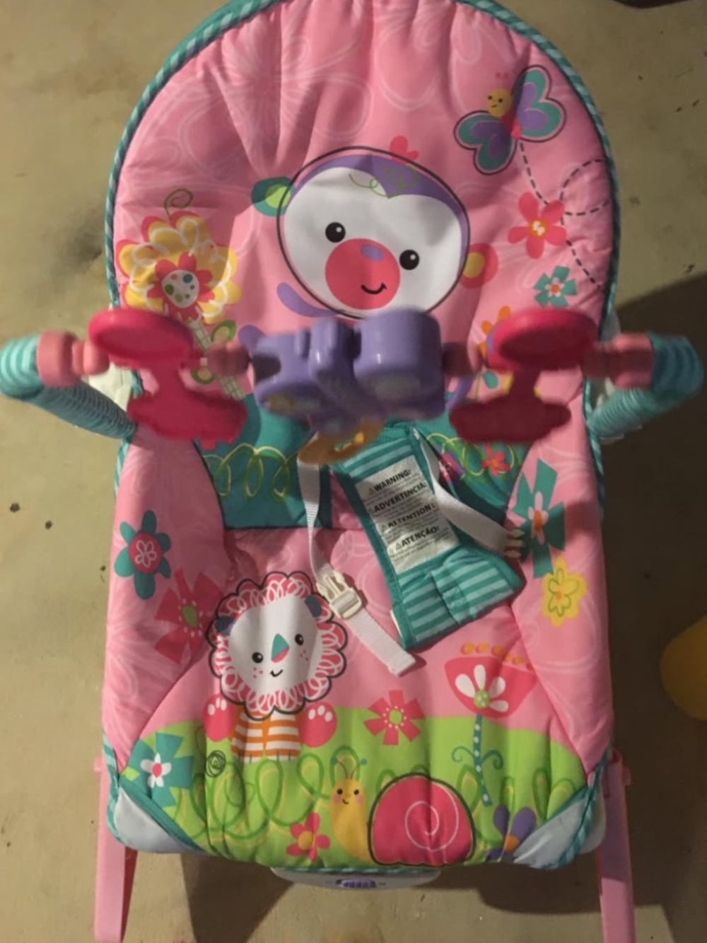 Infant seat. Used maybe twice . In great shape . Beautiful pink green and bli